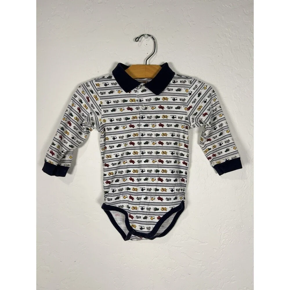 Gymboree Vintage Long Sleeve bodysuit Air Planes Blue 18-24 Months 90s Kids